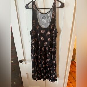 Black Skull Leopard Print Dress